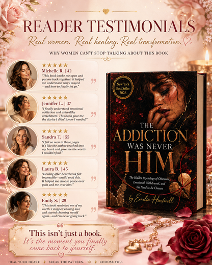 THE ADDICTION WAS NEVER HIM The Hidden Psychology of Obsession, Emotional Withdrawal, and the Need to Be Chosen