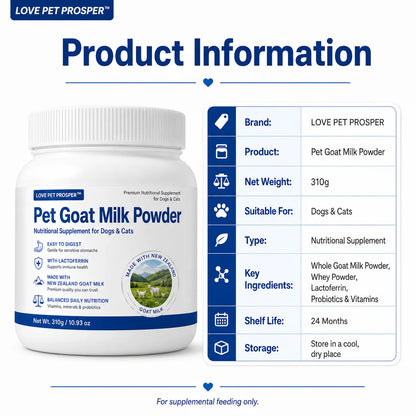 Pet Goat Milk Powder Nutritional Supplement for Dogs - Cats