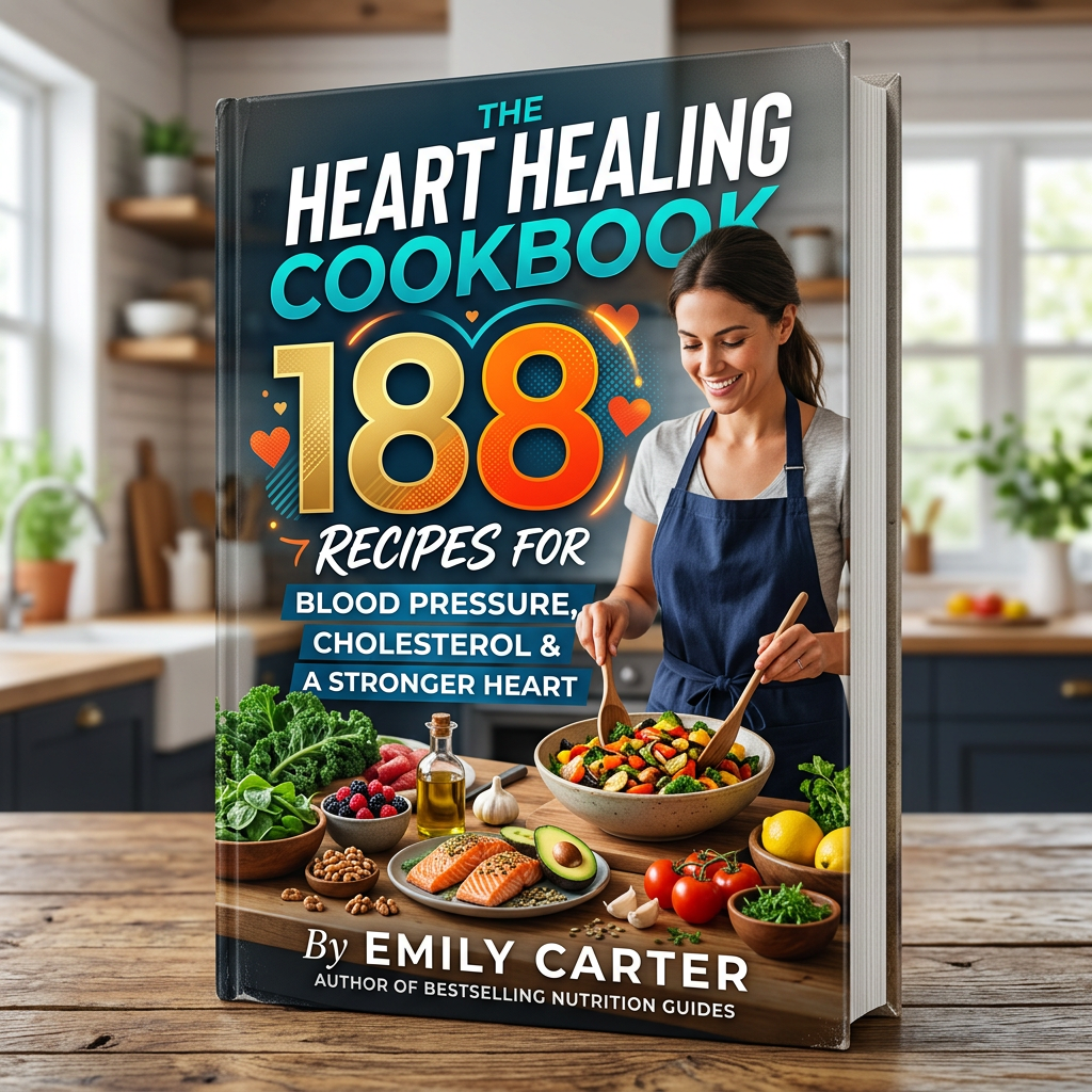 ❤️ The Heart Healing Cookbook 188 Recipes for Blood Pressure, Cholesterol ; a Stronger Heart